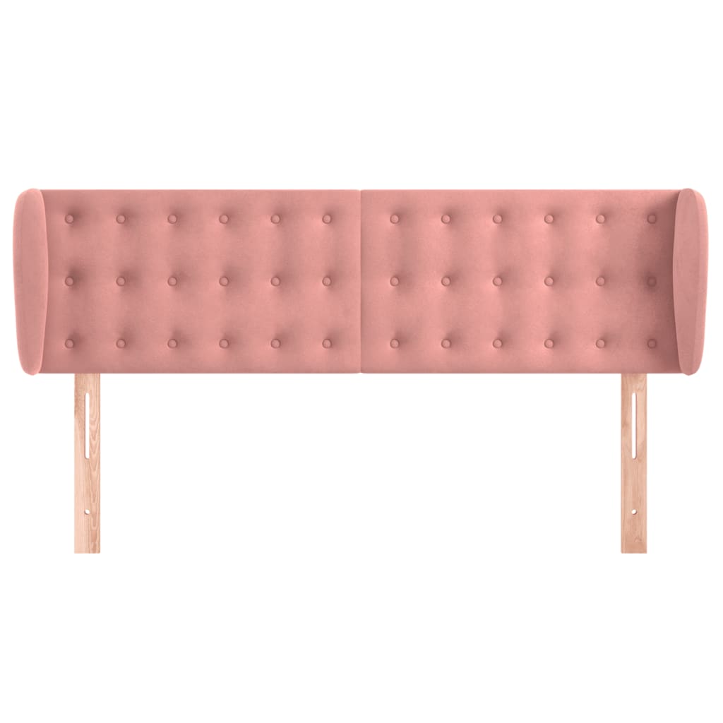 Kopfteil mit Ohren Rosa 147x23x78/88 cm Samt